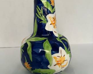 Anthropologie Vase Leah Reena Goren Blue Floral Pocrcelain
