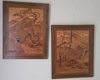 Lincoln Osborne Signed Wood Inlay Art Set