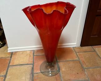 Large Hand Blown Glass Vase