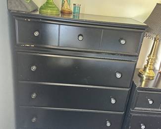 Black painted Dressers and end table set