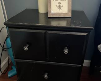 Black painted dresser and end table set of 3