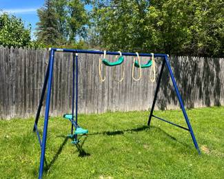 Swing set with slide