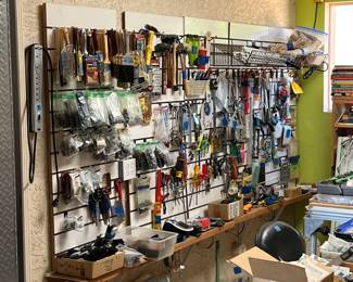 paint brushes, classic tools and hardware supplies