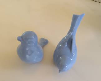 Vintage Ceramic Bluebirds Figurines