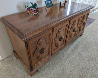 Mid-Century Drexel Furniture Company "Maracay" Collection Solid Pecan Sideboard/Credenza