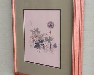 Framed Botanical Print of Dandelion and Butterfly by Mary Lou Goertzen