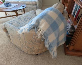 Floral Upholstered Accent Chair with Bamboo Motif