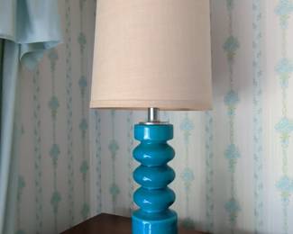 Stacked Spheres Turquoise Blue Glaze Ceramic Table Lamp