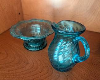 Victorian Art Glass Collection - L.E. Smith Moon and Stars & Sowerby Piasa Bird