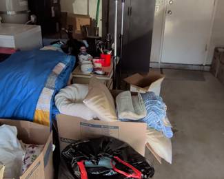 Assorted Household Linens and Storage Boxes