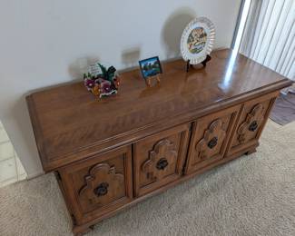 Mid-Century Drexel Furniture Company "Maracay" Collection Solid Pecan Sideboard/Credenza