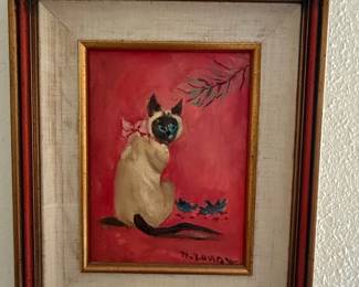 Siamese Cat Painting by T. Lovio