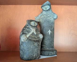 Pair of Jaru Franciscan Monk and Nun Figurines