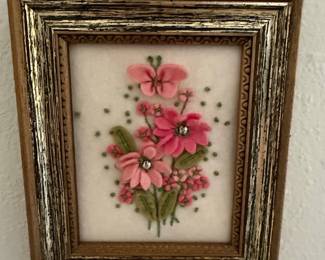 Vintage Bucilla Crewel Kit Floral Butterfly Art