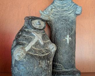 Pair of Jaru Franciscan Monk and Nun Figurines