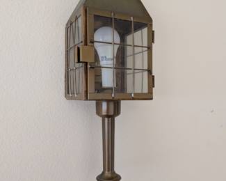 Vintage Brass Lantern-Style Wall Sconce Light