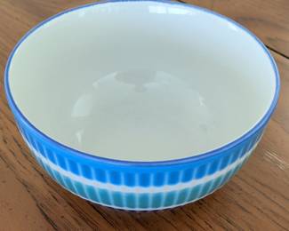 Certified International "Madison" Blue Stripe Ceramic Mixing Bowl