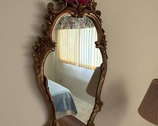 Vintage Syroco Hollywood Regency Style Gold Mirror