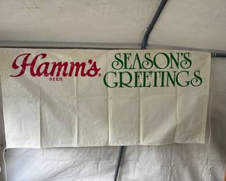 Hamms Christmas banner approximately 6' long