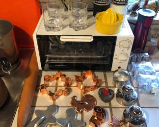 Toaster oven, Yeti Costers, cookie cutters