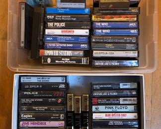 Rock & roll cassettes + a few sealed blank tapes
