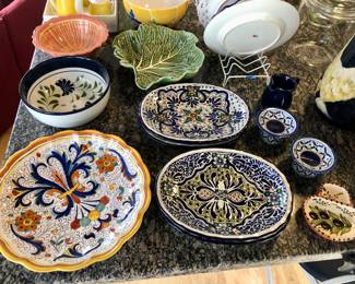 Deruta bowl, Dansk bowl, Mexican pottery plates