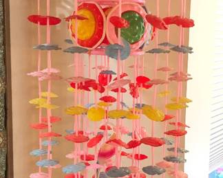Vintage Japanese celluloid crib mobile (34” long)