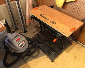 Shop vac, Workmate 400 work bench