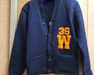 1936 UW wool letterman’s sweater by Octonek Knitting Co.