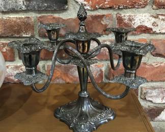 Silverplate candleabra