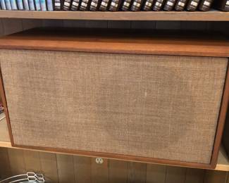 One of a pair of KLH Model Thirty Three (33) speakers in walnut cabinets