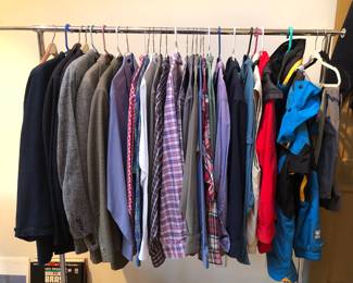 Men’s clothing (size large) by Tommy Hilfiger, Nordstrom, Eddie Bauer, Timberland, Orvis & more