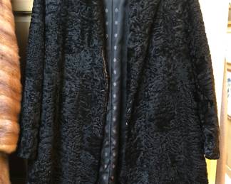 Vintage curly lamb fur coat