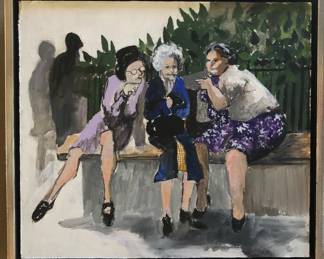 Painting on board by Portland artist Anne John, 10.5” x 12”