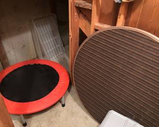 3 ft. trampoline, 42” round card table