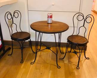 Antique child’s ice cream table & chairs