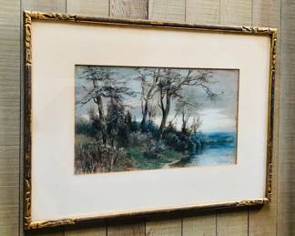 Painting on board by Albert Babb Insley (1842-1937), framed size 15” x 20.5”