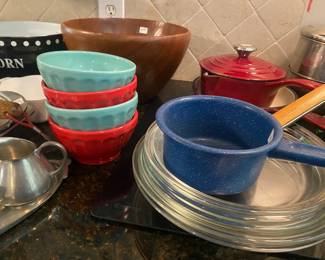 Bowls, Plates, Pans, Pyrex 