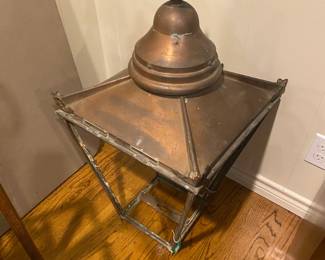 Antique very large copper streetlight fixture made in England