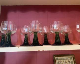 Green base wine goblets made in Germany