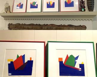 Prints by Daniel Gelakoska, 4 pc collection, Red Prism
