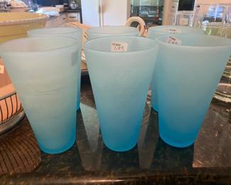 Frosted Aqua Water Goblets