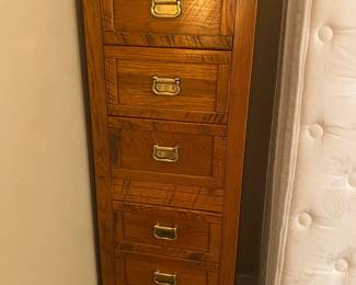 Wooden tall filing cabinet by Young Hinkle