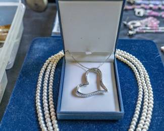 Sterling hear necklace