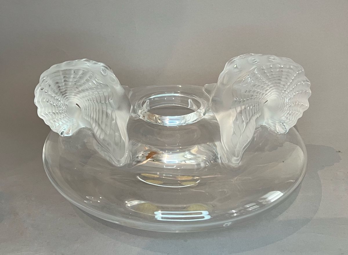 Vintage Lalique Santorin Crystal Vase Designed by Marie-Claude Lalique