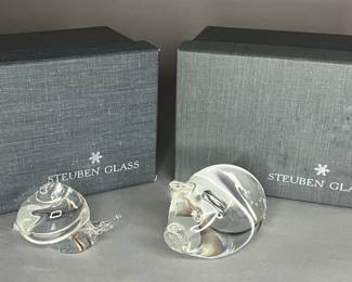 Steuben Snail and Pig, Sold Separately