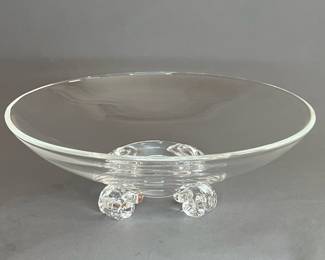 Steuben Crystal Scroll Foot Bowl Designed by John Dreves Design