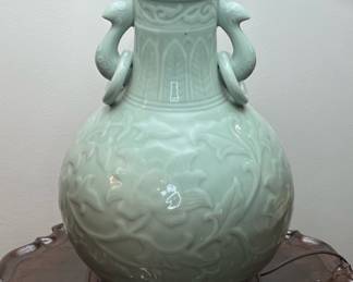 Pair of Celadon Lamps