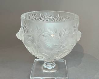 Lalique Crystal Elizabeth Footed Vase Designed by Marc Lalique