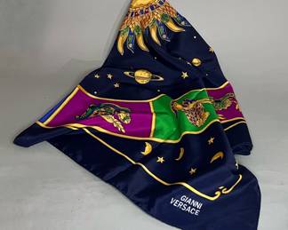 Vintage “Zodiac” Silk Scarf by Gianni Versace